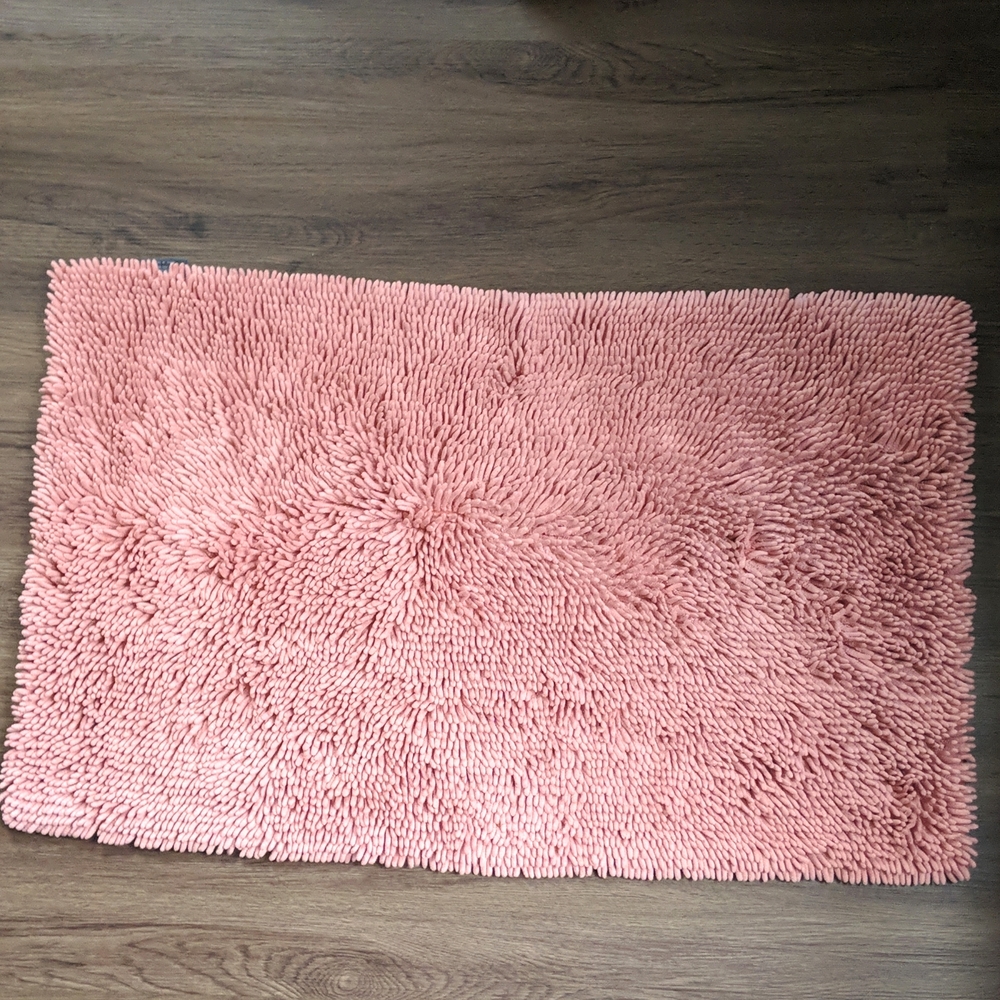 Bathroom Rug Set of Two in Orange and Blue